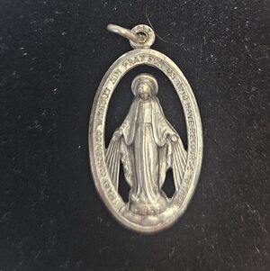 Vintage 1" Sterling Miraculous Medal Pendant from Italy